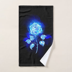 Toalha De Mão Gravação de Rosa Azul