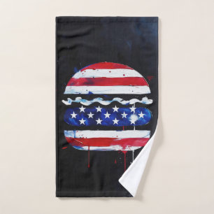 Toalha De Mão Hamburger América (Pintura Preta Nº 3)