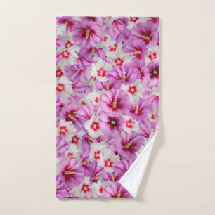 Toalha De Mão Hibiscus - Padrão Chinês de Flor Rosa