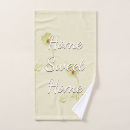 Toalha De Mão "Home Sweet Home" Daisy Beige