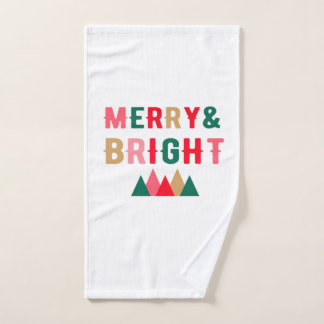 Toalha De Mão Horário de natal do Green Red and Brown Bold Typog