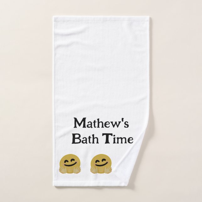 Toalha De Mão Hug Emoji Personalizado Bath Towel (Toalha de mão)