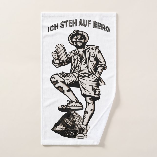 Toalha De Mão Ich steh auf Berg und trink mein Bier (Toalha de mão)