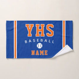 Toalha De Mão Ícone do Beisebol, Nome Personalizado e Escola, Pr