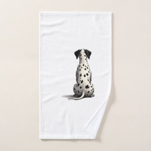 Toalha De Mão Ilustração Minimalista de Cachorro Dalmatiano Anti