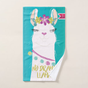 Toalha De Mão Ilustração nenhum lama do drama com monograma