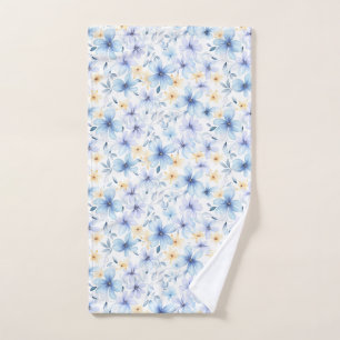 Toalha De Mão impermeável floral azul de aquarela