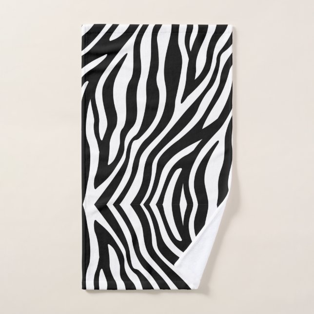 Toalha De Mão Impressão em Zebra Branca Preta (Toalha de mão)