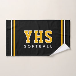Toalha De Mão Iniciais Personalizadas da Escola de Softbol, Pres