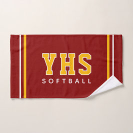 Toalha De Mão Iniciais Personalizadas de Escolas de Softbol de E