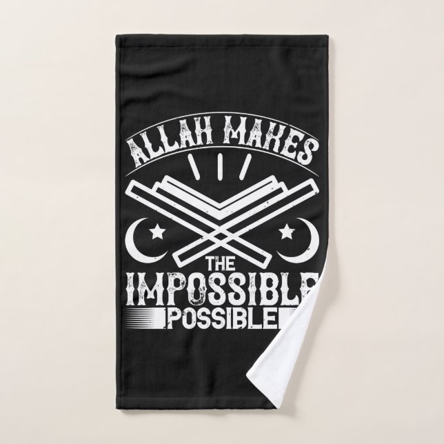 Toalha De Mão Islam - Allah Makes Impossible Possible (Toalha de mão)