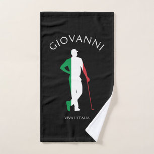Toalha De Mão Itália Viva l'Italia Bandeira italiana Male Golfer