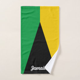 Toalha De Mão Jamaica Cores Verde Negro e Dourado jamaicano