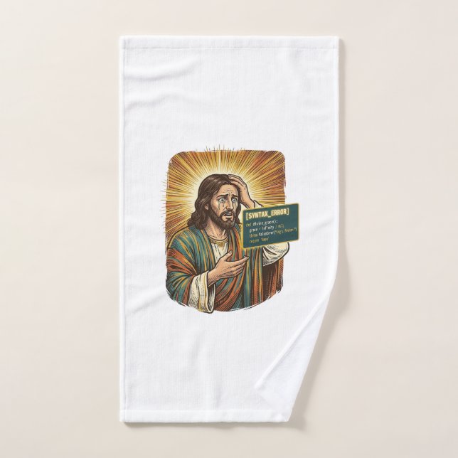 Toalha De Mão Jesus chorando Erro de sintaxe Codificação Program (Toalha de mão)