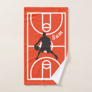 Toalha De Mão Jogador de Basquete Personalizado Vermelho