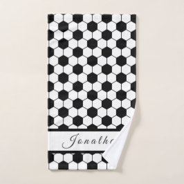 Toalha De Mão Jogadores de futebol Black & White Kids Jogadores 