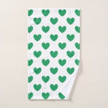 Kelly Green Polka Hearts em branco