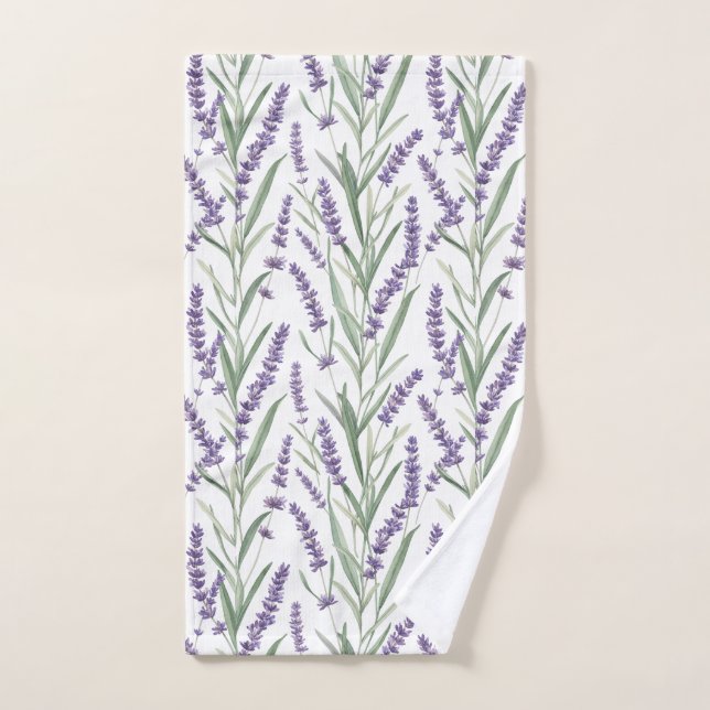 Toalha De Mão Lavender Botanical Pattern (Toalha de mão)
