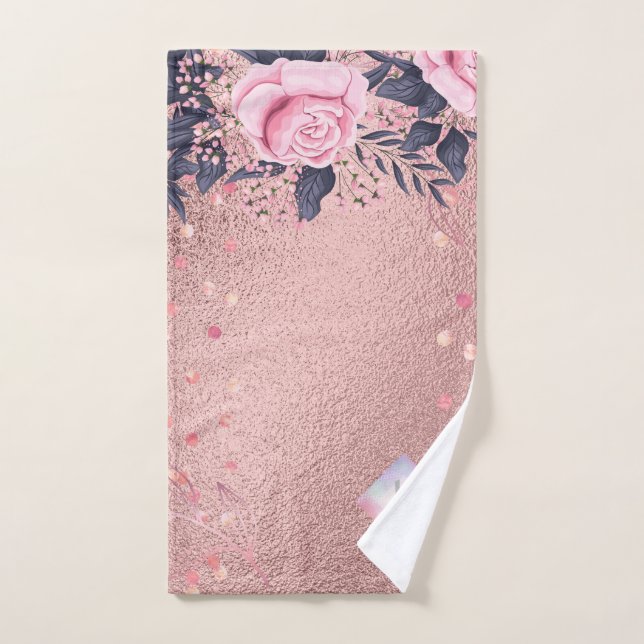 Toalha De Mão Lilibet Monographic Rosegold Floral ajustado para  (Toalha de mão)