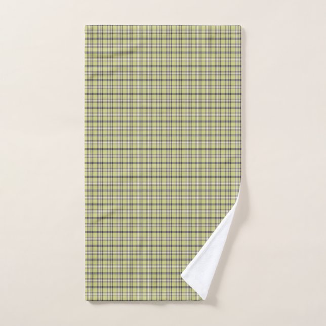 Toalha De Mão Lime Green Plaid Classic Pattern Retro (Toalha de mão)