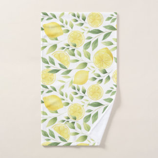 Toalha De Mão Limões de Aquarela e Torneira Mão de Barnwood