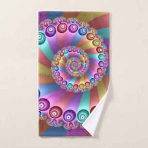 Toalha De Mão Linda Arco-Íris Colores Abstrato de Arte Fractal
