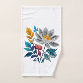 Toalha De Mão lindas flores e folhas