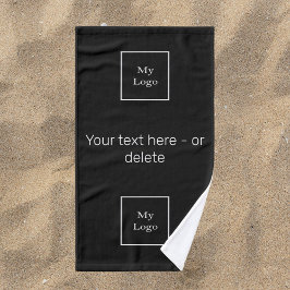 Toalha De Mão Logotipo da empresa — texto branco preto