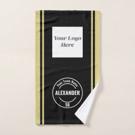 Toalha De Mão Logotipo e nome da equipe personalizados e número 