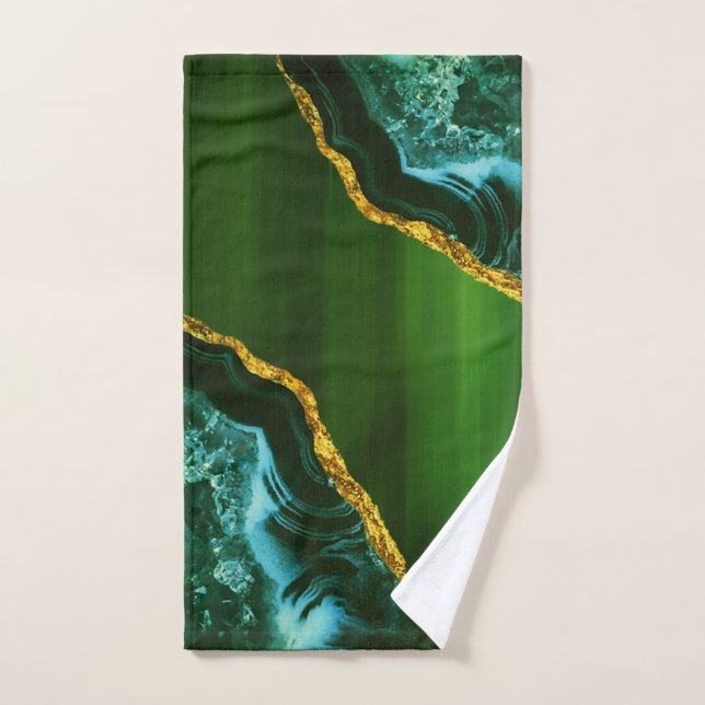 Toalha De Mão Lúpulo Verde Decor Marble Stone Glitter Interior (Toalha de mão)