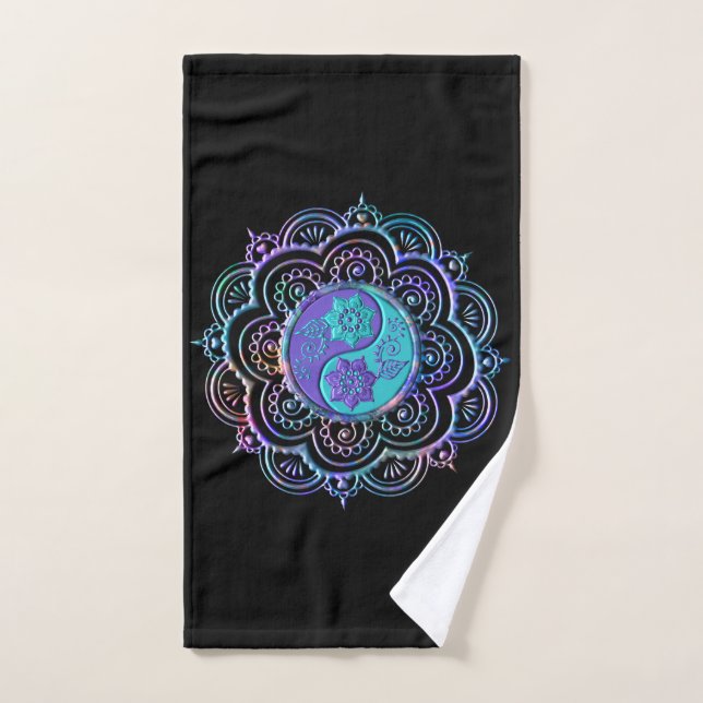 Toalha De Mão Mandala Azul e Roxo (Toalha de mão)