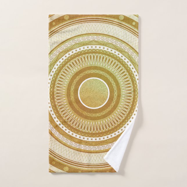 Toalha De Mão Mandala Dourada e Brilhante (Toalha de mão)