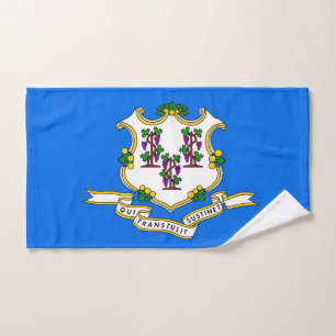 Toalha De Mão Mão com Bandeira do Estado de Connecticut, EUA