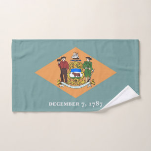 Toalha De Mão Mão Towel com bandeira do Estado de Delaware, EUA