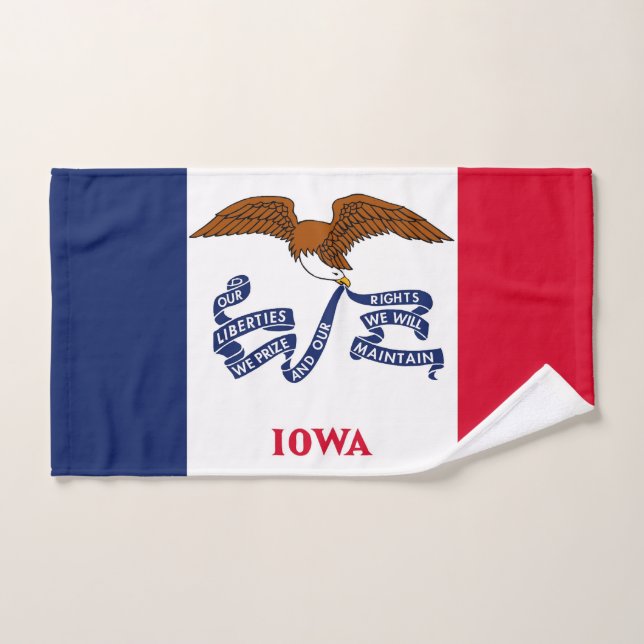 Toalha De Mão Mão Towel com Bandeira do Estado de Iowa, EUA (Toalha de mão)
