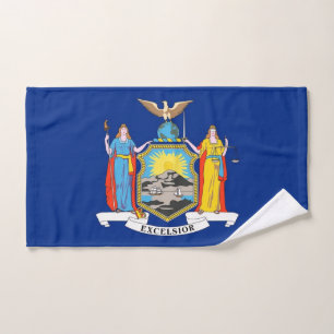 Toalha De Mão Mão Towel com bandeira do Estado de Nova Iorque, E