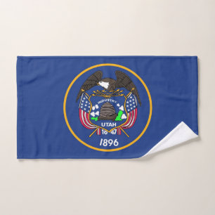 Toalha De Mão Mão Towel com bandeira do Estado de Utah, EUA
