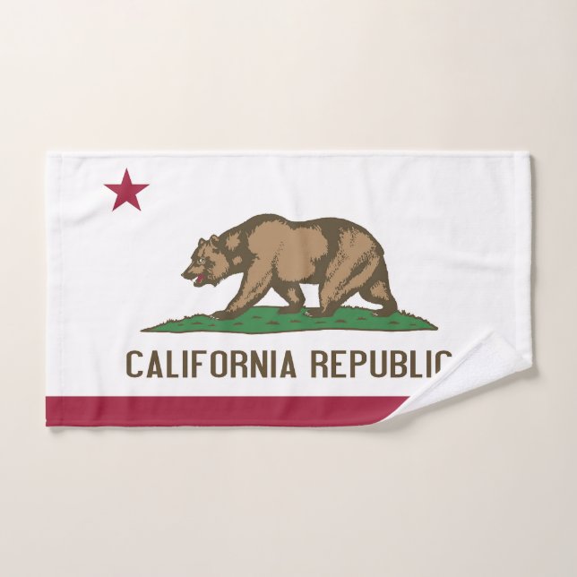 Toalha De Mão Mão Towel com Flag of California State, EUA (Toalha de mão)