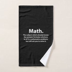 Toalha De Mão Math Typografia Engraçada Math
