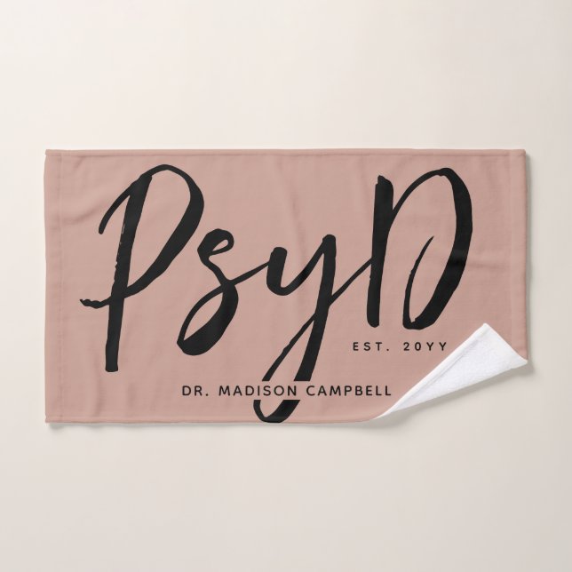 Toalha De Mão Médico de PsyD Personalizado (Toalha de mão)