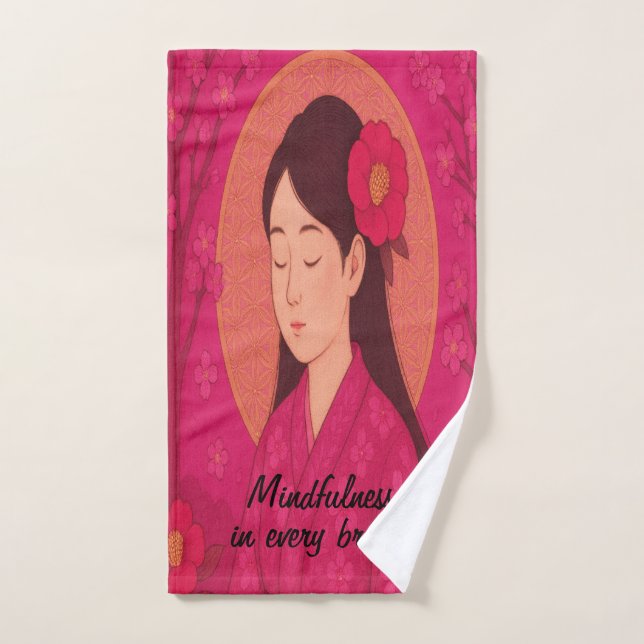 Toalha De Mão Meditação de Ioga Zen Personalizada Magenta (Toalha de mão)