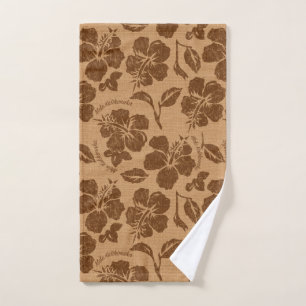 Toalha De Mão Mele Kalikimaka Vintage Pareau Hawaiian Hibiscus