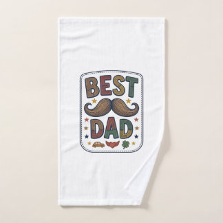 Toalha De Mão Melhor Design de Pai Bigode Vintage Vector Pai_1