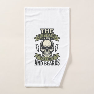 Toalha De Mão Melhores Pais Têm Tatuagens e Barbas Camisa Caveir