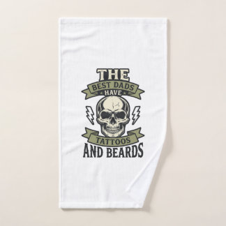 Toalha De Mão Melhores Pais Têm Tatuagens e Barbas Camisa Caveir
