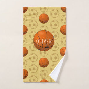 Toalha De Mão Meninos Lindo Esporte Basquete Padrão Crianças