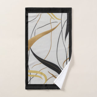 Toalha De Mão Modern Black & Gold Abstract Hand towel