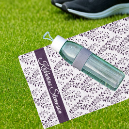 Toalha De Mão Modern Minimalist Dark Plum White Floral Sports