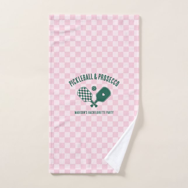 Toalha De Mão Modern Pickleball & Prosecco Bachelorette Weekend (Toalha de mão)
