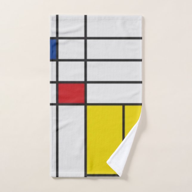 Toalha De Mão Mondrian II Minimalist De Stijl (Toalha de mão)